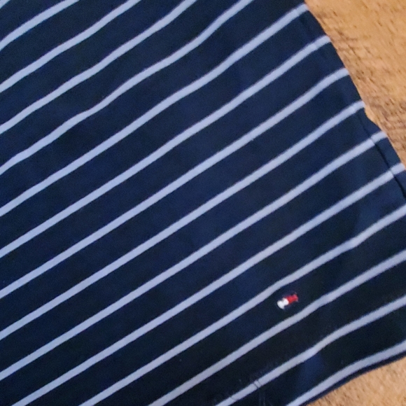 Tommy Hilfiger Womans Stretch Navy Striped Sleeveless Racerback Dress Size M - Picture 4 of 12